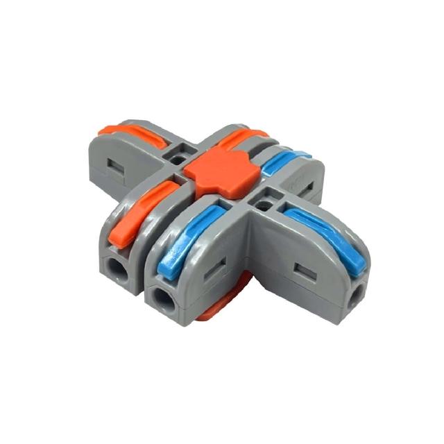 【青禾坊】T型2進4出 T24C 快速接頭-20入(接線端子/快接端子/電火布/絕緣膠帶/快速配線)