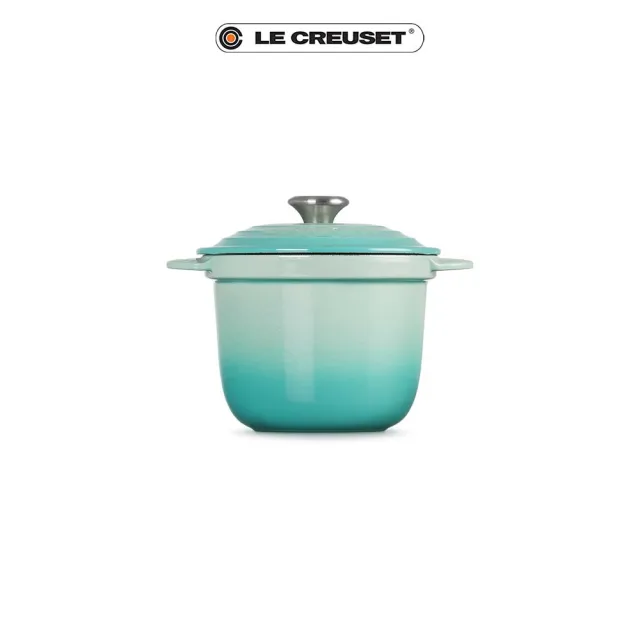 【Le Creuset】萬用窈窕琺瑯鑄鐵鍋 18(薄荷綠-鋼頭)