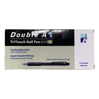 【Double A】按壓式原子筆-黑 0.5mm(12支/盒 DABP21001)