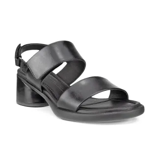 【ecco】SCULPTED SANDAL LX 35 雕塑優雅正裝中低跟涼鞋 女鞋(黑色 22276301001)