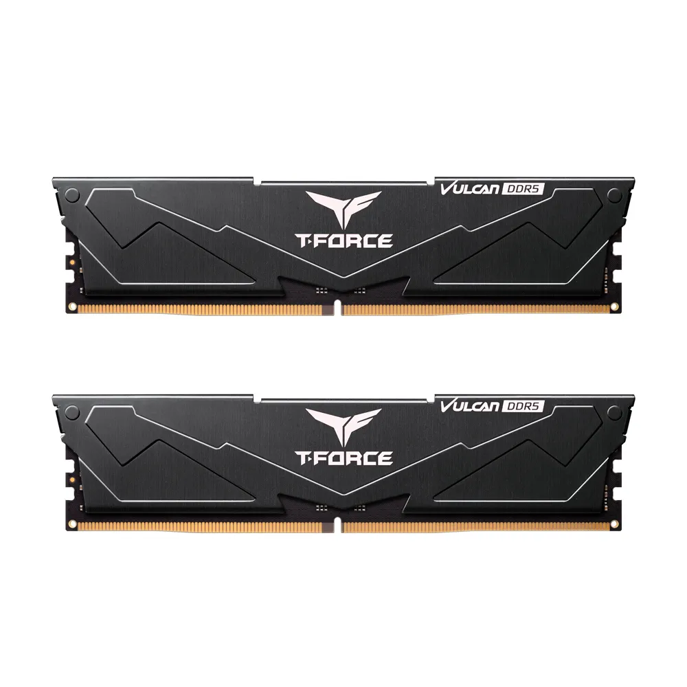 【TEAM 十銓】T-FORCE VULCAN 火神系列 DDR5-6000 16Gx2_32GB CL38-38 黑色 桌上型超頻記憶體(黑色)