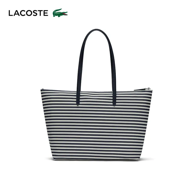 【LACOSTE】包款-L.12.12 概念條紋托特包(雙11限定 1111 條紋海洋藍)