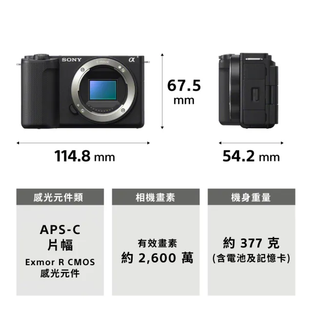 【SONY 索尼】ZV-E10 II Vlog相機 鏡頭組(公司貨 保固18+6個月)