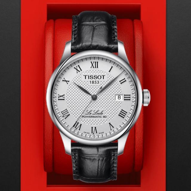 【TISSOT 天梭】LE LOCLE 力洛克 經典羅馬機械腕錶 618 週年慶 畢業禮物(T0064071603300)