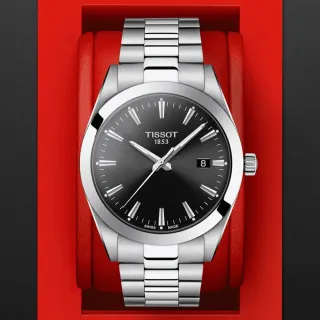 【TISSOT 天梭】GENTLEMAN 簡約紳士石英腕錶 禮物 送禮 推薦(T1274101105100)