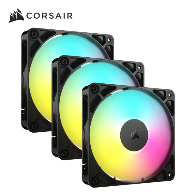 CORSAIR 海盜船 RS120 ARGB機殼風扇_黑*3+控制器