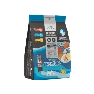 【NU4PET 陪心寵糧】全齡犬無穀低敏犬糧－魚肉鮮蔬1kg(狗飼料 無穀飼料 腸胃保健)