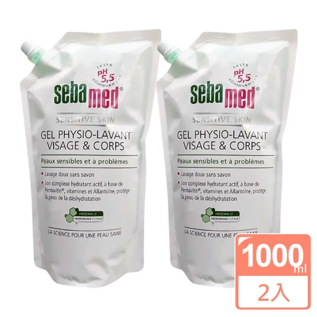 SEBAMED 潔膚露環保補充包1000ml(法文版買一送一 環保愛地球)