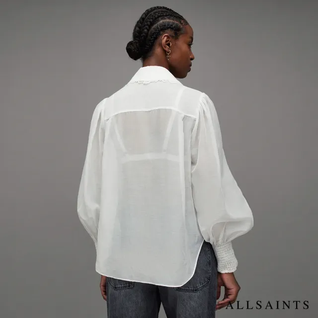 【ALLSAINTS】CELIA 真絲混紡蕾絲長袖襯衫 WH007Z(常規版型)