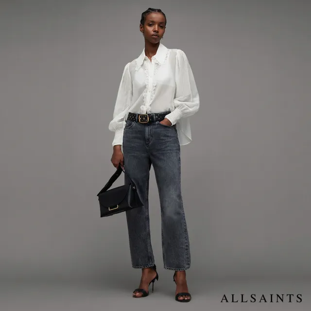 【ALLSAINTS】CELIA 真絲混紡蕾絲長袖襯衫 WH007Z(常規版型)