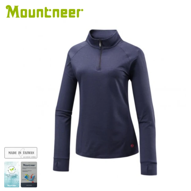 Mountneer 山林 女 環保紗保暖上衣《丈青》42P22/保暖長袖/保暖中層/登山(悠遊山水+)