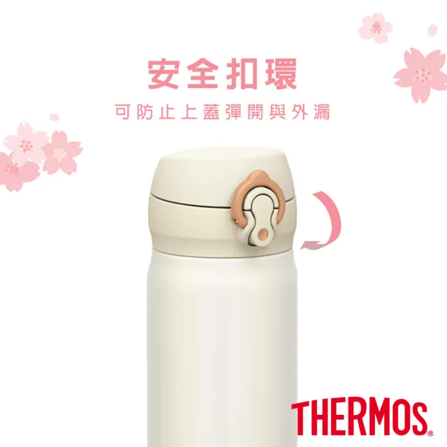 【THERMOS膳魔師】奇奇蒂蒂櫻花篇不鏽鋼超輕量彈蓋真空保溫杯500ml(JNL-502CAD-CBPW)