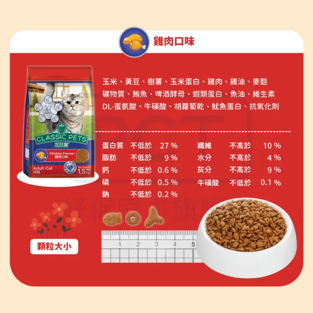 【Classic Pets 加好寶】貓乾糧-海鮮口味 1.5KG(貓飼料/成貓)