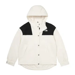 【The North Face 官方旗艦】北面女款米白色DryVent防水透氣連帽衝鋒衣｜7QSIROU(外套)