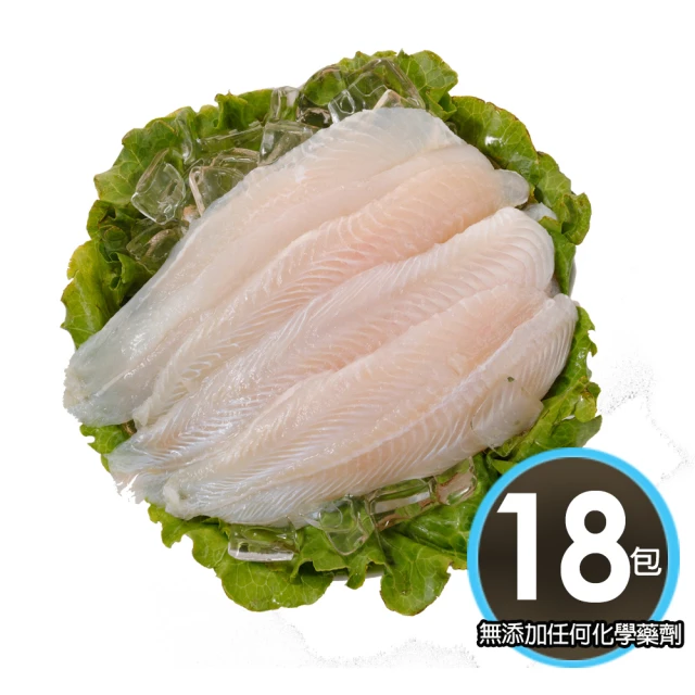 華得水產 無膨發特大無刺巴沙魚片18片組(320g/片/無添加任何化學藥劑)