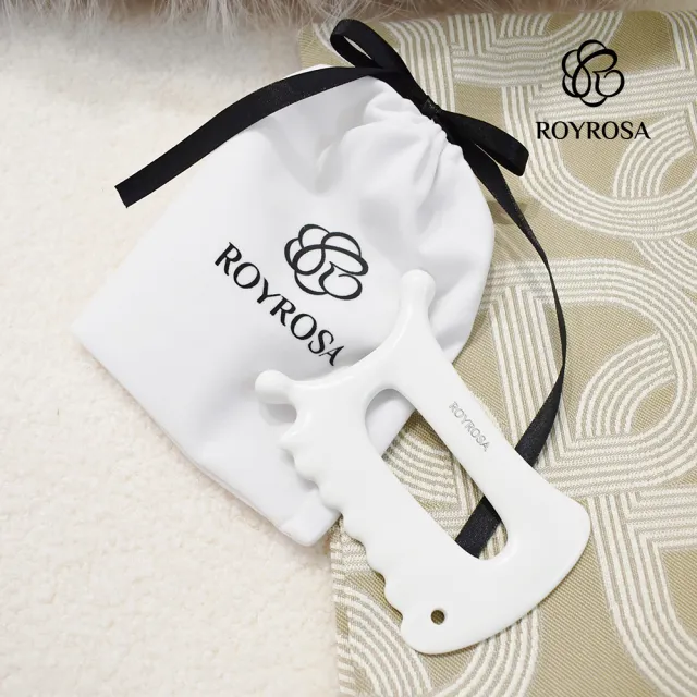 【ROYROSA】韓國純手工製 第二代魔手陶瓷刮痧板一入 83g(撥經 臉部按摩 擬真手感 養生按摩)