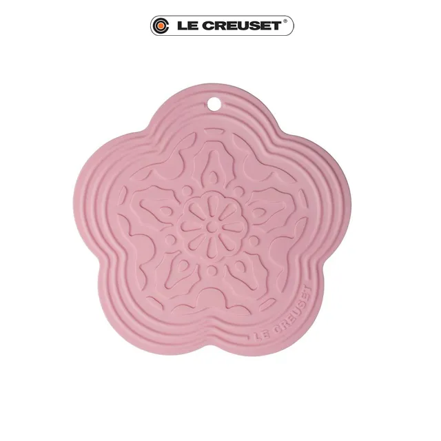 【Le Creuset】耐熱矽膠花型隔熱墊(櫻桃紅/淡粉紅)