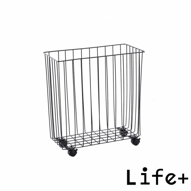 【Life+】日式極簡多功能鐵藝夾縫洗衣收納籃/收納推車/衣物收納架_2色任選(衣服收納籃 收納筐 玩具收納)