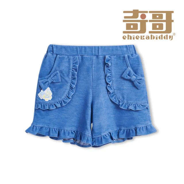 【奇哥官方旗艦】比得兔 女童裝 渡假比得花朵邊短褲-吸濕排汗(6-8歲)
