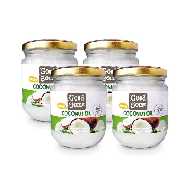 【GoodSome 好東西】第一道冷壓椰子油225mlx4入(最多自然醫學博士推薦、防彈咖啡)