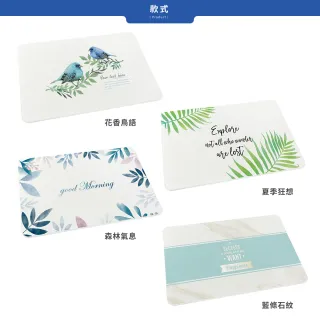 【收納王妃】台灣製造 彩繪系列 硬式珪藻土地墊 吸水 速乾 腳踏墊 浴室地墊 2入組(約 60x39x0.9 cm)