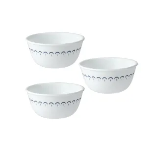 【CorelleBrands 康寧餐具】典雅蕾絲3件式餐碗組(450ml湯碗)