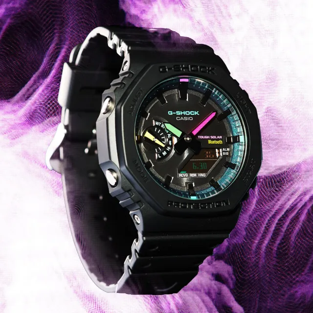 【CASIO 卡西歐】G-SHOCK 藍牙 太陽能 八角防護構造雙顯手錶 禮物 開學(GA-B2100MF-1A)