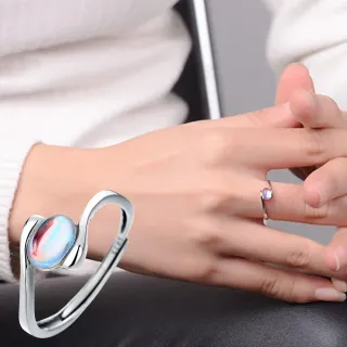 【KT DADA】交換禮物 女戒指 銀戒 純銀戒指 月光石戒指 藍寶石戒指 麻花戒指 韓國戒指 氣質戒指 復 