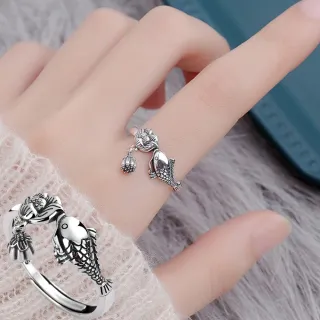 【KT DADA】交換禮物 包包 純銀戒指 指環 復古戒指 流蘇戒指 造型戒指 古風戒指 銀戒指 可調節戒指 