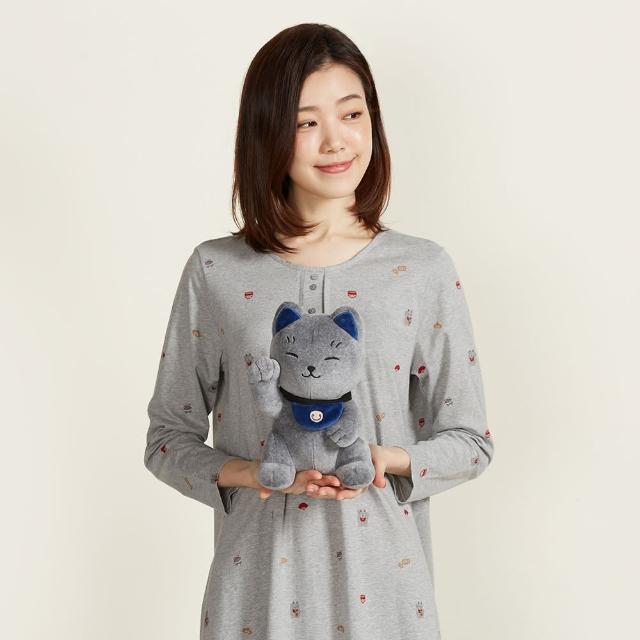 【YVONNE 以旺傢飾】招財貓小玩偶-岩石灰