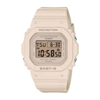 【CASIO 卡西歐】BABY-G典雅粉色方形電子錶(BGD-565U-4)