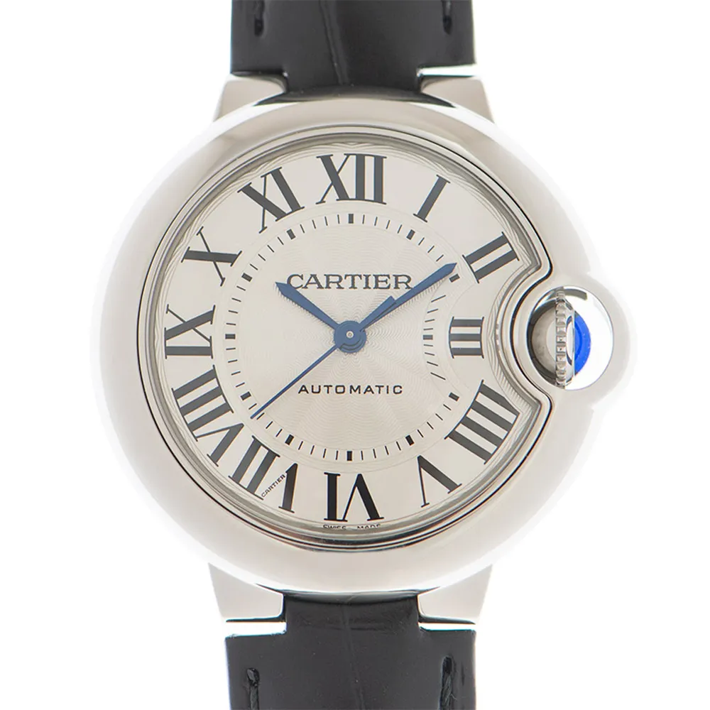 【Cartier 卡地亞】Ballon Bleu 經典羅馬時標機械皮帶腕錶x33mm(WSBB0030)