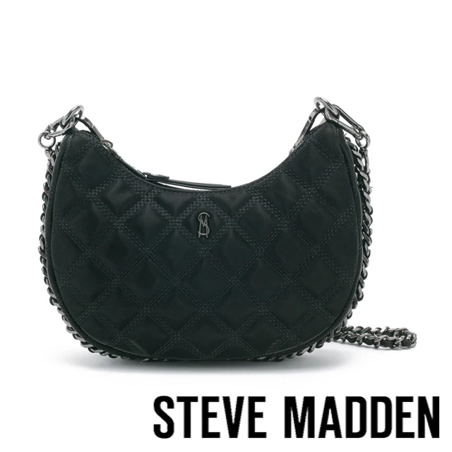 steve madden BWINK 格紋月亮鍊條腋下包(黑色)