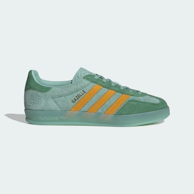 adidas 愛迪達 GAZELLE INDOOR 運動休閒鞋(IG6783 女鞋 Originals復古運動休閒鞋 若竹綠)