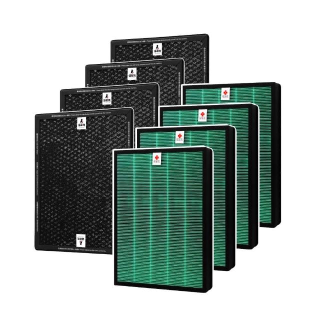 【蟎著媽】高效型濾網4套優惠組(適用 Coway AP-1008 AP-1009CH AP-1010HH AP-1012GH AP-2015F 空氣清淨機)