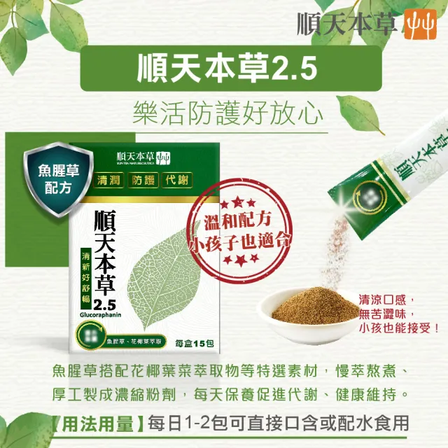 【順天本草】順天本草2.5 魚腥草配方 桔梗(15入/盒)
