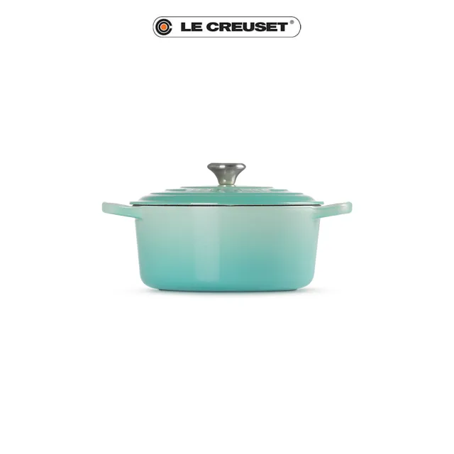 【Le Creuset】典藏琺瑯鑄鐵鍋圓鍋 20cm(薄荷綠-鋼頭)