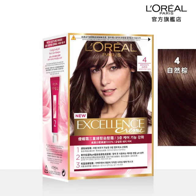 【LOREAL Paris 巴黎萊雅】優媚霜三重護髮染髮霜(2入組)