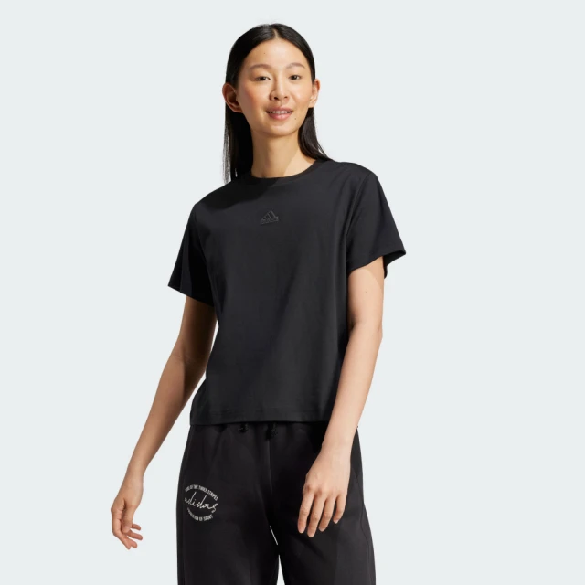 adidas 愛迪達 短袖上衣 女款 運動 W BLUV Q3 TEE 黑 IY1463(S2710)