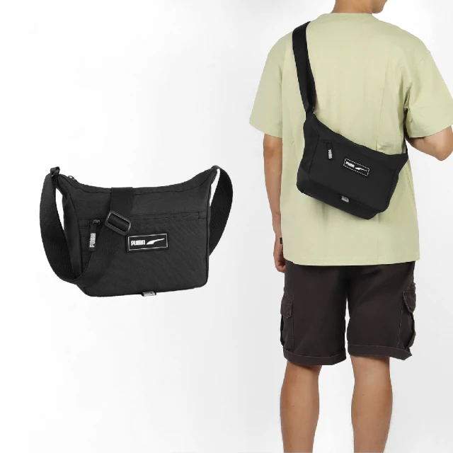 PUMA 斜背包 Deck Crossbody Bag 黑 可調背帶 肩背包 隨行包 小包(090800-01)