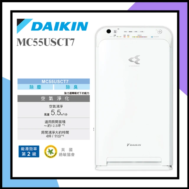 DAIKIN 大金DAIKIN 大金 12.5坪閃流放電空氣清淨機(MC55USCT7)