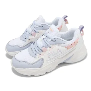 【FILA】休閒鞋 Hidden Tape 9 女鞋 白 藍 拼接 緩衝 厚底 老爹鞋 斐樂(5J929Y159)