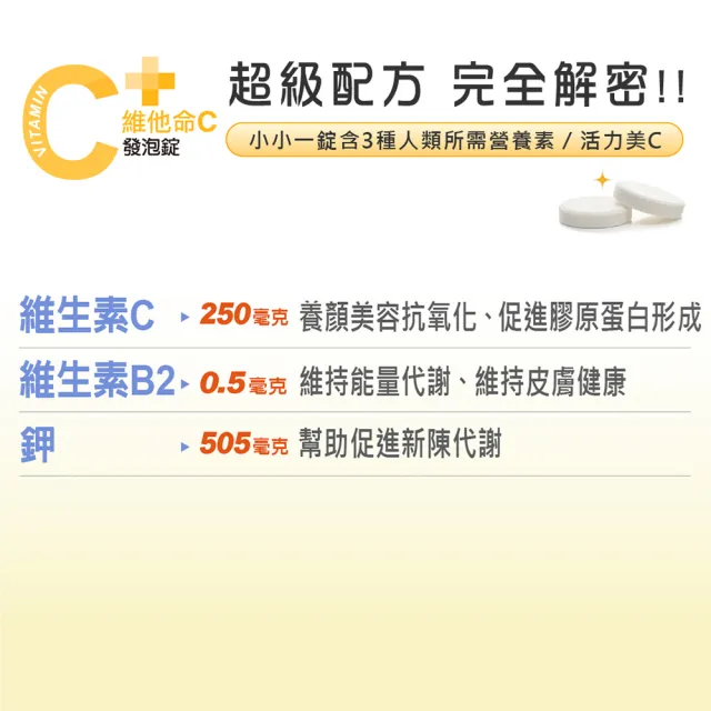 【德國 好立善】維他命C發泡錠6入組 20錠/入(鳳梨口味 維生素C250mg)