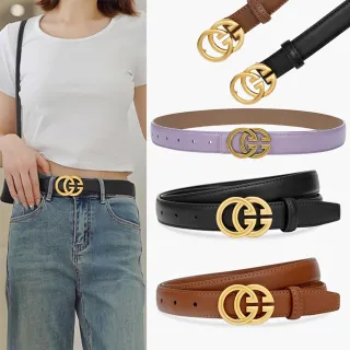 【LEESA】牛皮帶\褲帶\精品皮帶\經典腰帶\真皮皮帶女\腰帶\時尚腰帶\高級感\黑色皮帶\金屬皮帶\