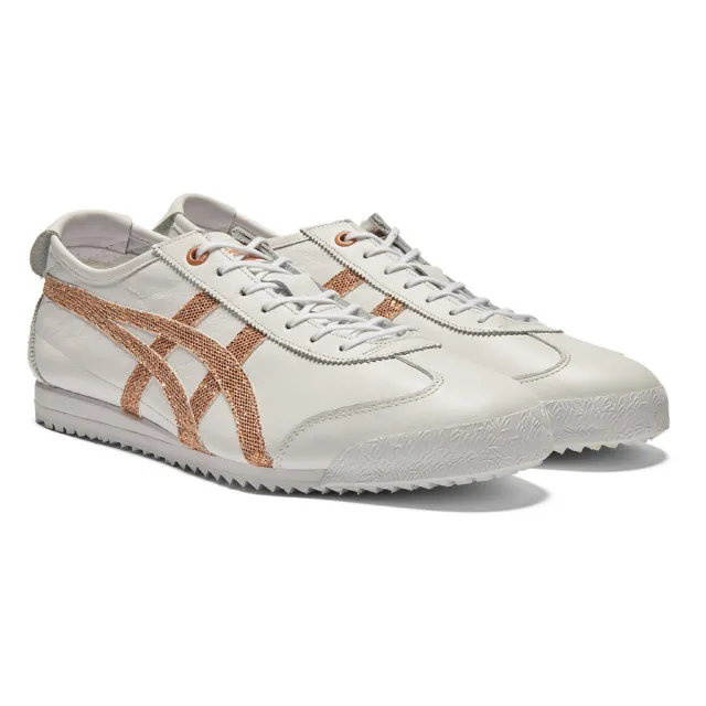 【Onitsuka Tiger】鬼塚虎 白底玫瑰金亮片虎爪紋 MEXICO 66 SD 休閒鞋 (1183C345-101)