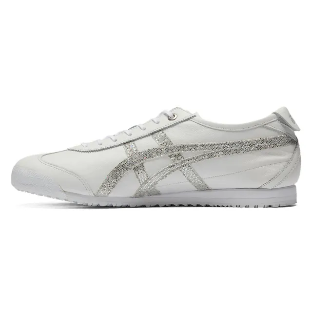 【Onitsuka Tiger】鬼塚虎 白底銀色亮片虎爪紋 MEXICO 66 SD 休閒鞋 (1183C345-100)