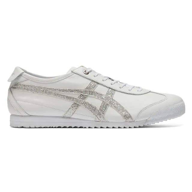 【Onitsuka Tiger】鬼塚虎 白底銀色亮片虎爪紋 MEXICO 66 SD 休閒鞋 (1183C345-100)
