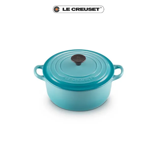 【Le Creuset】琺瑯鑄鐵鍋圓鍋 20cm(加勒比海藍)