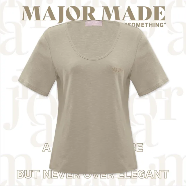 【MAJOR MADE】基本款竹節紋彈力短T(素T/圓領衣/短袖T)