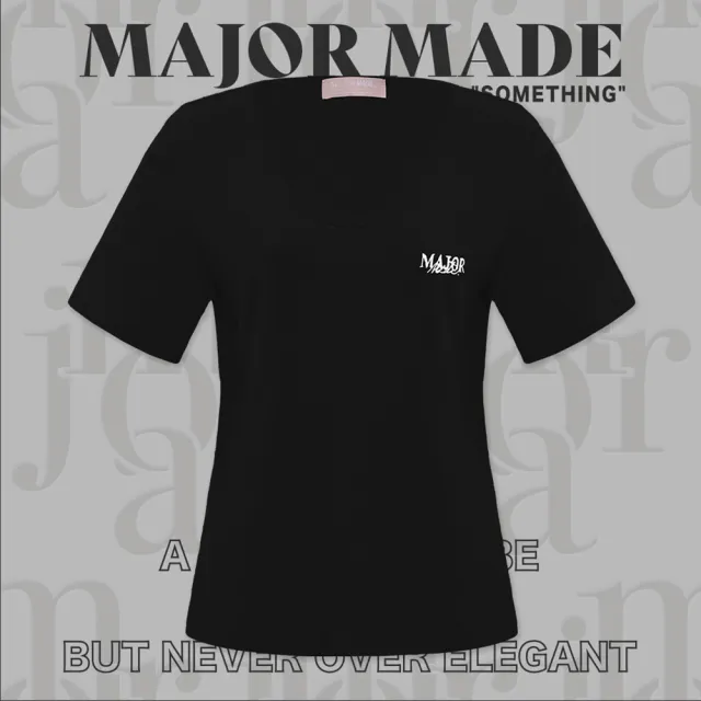 【MAJOR MADE】基本款竹節紋彈力短T(素T/圓領衣/短袖T)